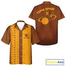 Load image into Gallery viewer, Custom Vintage Bowling Hawaiian Shirt For Men And Women, Bowling Team Button Up Shirt IPHW10064