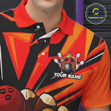 Load image into Gallery viewer, Custom Funny Turkey Bowling Shirts For Men, Orange Thanksgiving Bowling Shirt Team Uniform IPHW7587