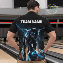 Load image into Gallery viewer, Blue Thunder Lightning Custom Panther Bowling Quarter-Zip Shirts For Men, Panther Bowling Jerseys IPHW8271