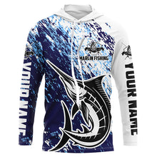 Load image into Gallery viewer, Marlin Fishing Custom Long Sleeve Performance Fishing Shirts, Marlin Saltwater Fishing Jerseys IPHW5812