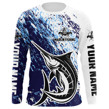 Load image into Gallery viewer, Marlin Fishing Custom Long Sleeve Performance Fishing Shirts, Marlin Saltwater Fishing Jerseys IPHW5812