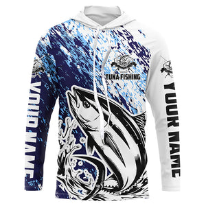 Tuna Fishing Custom Long Sleeve Performance Fishing Shirts, Tuna Saltwater Fishing Jerseys IPHW5813