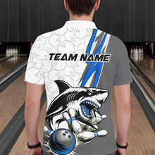 Load image into Gallery viewer, Custom Blue Shark Bowling Polo Shirts For Men, Shark Bowling Team Tournament Outfits IPHW8729