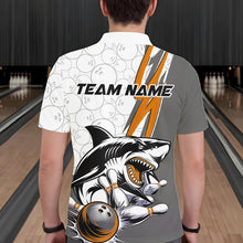 Load image into Gallery viewer, Custom Orange Shark Bowling Polo Shirts For Men, Shark Bowling Team Tournament Outfits IPHW8730