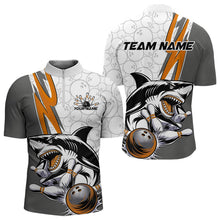 Load image into Gallery viewer, Custom Orange Shark Bowling Quarter-Zip Shirts For Men, Shark Bowling Team Tournament Outfits IPHW8730