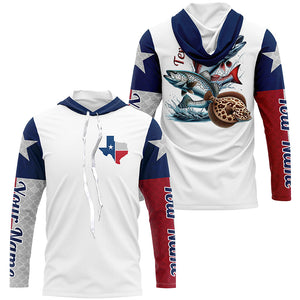 Custom Texas Flag Fishing Shirts, Texas Slam Redfish, Trout, Fllounder Long Sleeve Shirts IPHW6228