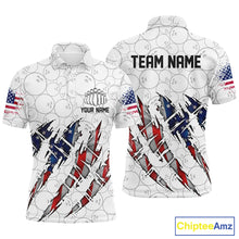Load image into Gallery viewer, Custom American Flag Patriotic Bowling Shirts For Men, Personalized Bowling Team Shirts IPHW7044