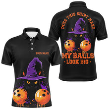 Load image into Gallery viewer, Halloween Black Cat Custom Funny Bowling Shirts For Men &quot;This Shirt Make My Balls Look Big&quot; IPHW7604