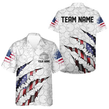 Load image into Gallery viewer, Personalized American Flag US Bowling Team Hawaiian Shirts For Men Patriotic Bowling Gifts IPHW5523
