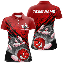 Load image into Gallery viewer, Black And Red Custom Funny Bowling Shirt For Men, Bowling Team Uniform Bowlers Outfits IPHW7622