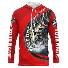 Load image into Gallery viewer, Personalized Bass Fishing Jerseys, Largemouth Bass Tournament Fishing Shirts | Red IPHW5703