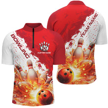 Load image into Gallery viewer, Red Flame Strike Bowling Custom Team Shirts For Men And Women, Bowlers Outfit Bowling Team Jersey IPHW6254