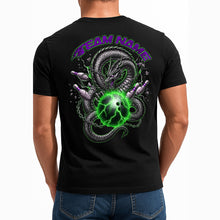 Load image into Gallery viewer, Custom Purple And Green Lightning Dragon Bowling T-Shirts For Men, Unique Bowlers Outfit IPHW9062