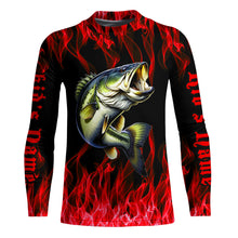 Load image into Gallery viewer, Custom Bass Fishing jerseys, Bass Long sleeve Fishing Shirts personalized Fishing gifts | red IPHW3534