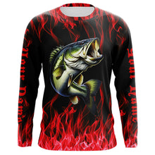 Load image into Gallery viewer, Custom Bass Fishing jerseys, Bass Long sleeve Fishing Shirts personalized Fishing gifts | red IPHW3534