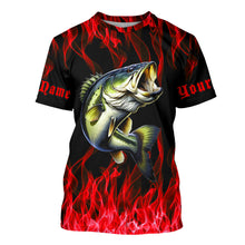 Load image into Gallery viewer, Custom Bass Fishing jerseys, Bass Long sleeve Fishing Shirts personalized Fishing gifts | red IPHW3534