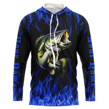 Load image into Gallery viewer, Custom Bass Fishing jerseys, Bass Long sleeve Fishing Shirts personalized Fishing gifts | blue IPHW3535