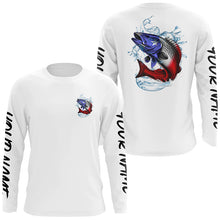 Load image into Gallery viewer, Personalized American Flag Redfish Fishing Shirts, Patriotic Redfish Long Sleeve Fishing Shirts IPHW6272