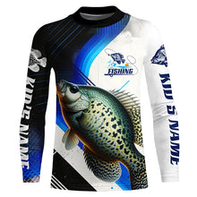 Load image into Gallery viewer, Custom Crappie Fishing Jerseys, Crappie Long Sleeve Tournament Fishing Shirts | Blue IPHW6285