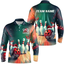 Load image into Gallery viewer, Custom Christmas Bowling Shirts For Men, Bowling Team Shirt Christmas Bowling Tournament Outfits IPHW7842