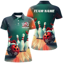 Load image into Gallery viewer, Custom Christmas Ladies Bowling Shirts, Bowling Team Shirt Christmas Bowling Outfits IPHW7842