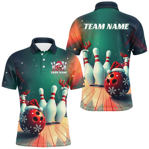 Custom Christmas Bowling Shirts For Men, Bowling Team Shirt Christmas Bowling Tournament Outfits IPHW7842