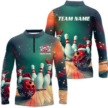 Load image into Gallery viewer, Custom Christmas Bowling Shirts For Men, Bowling Team Shirt Christmas Bowling Tournament Outfits IPHW7842