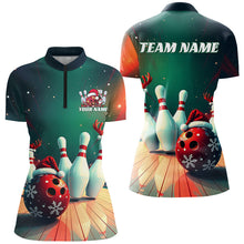 Load image into Gallery viewer, Custom Christmas Ladies Bowling Shirts, Bowling Team Shirt Christmas Bowling Outfits IPHW7842