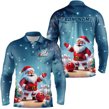 Load image into Gallery viewer, Funny Santa Bowling Custom Christmas Bowling Shirts For Men, Bowling Team Uniform Bowlers Outfits IPHW7847