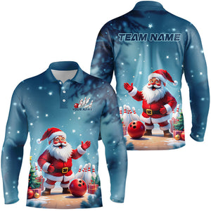 Funny Santa Bowling Custom Christmas Bowling Shirts For Men, Bowling Team Uniform Bowlers Outfits IPHW7847