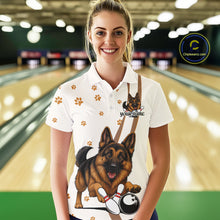 Load image into Gallery viewer, Custom Funny German Shepherd Dog Women Bowling Team Shirt, Dog Lovers Bowling Uniform IPHW10210