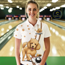 Load image into Gallery viewer, Custom Funny Poodle Dog Women Bowling Team Shirt, Dog Lovers Bowling Uniform IPHW10211