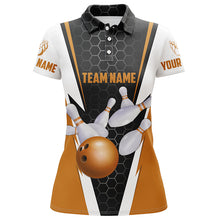 Load image into Gallery viewer, Bowling Shirts For Women Custom Name And Team Name Strike Bowling Ball And Pins, Team Bowling Shirts IPHW4946