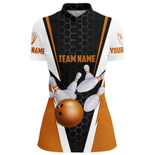 Load image into Gallery viewer, Bowling Shirts For Women Custom Name And Team Name Strike Bowling Ball And Pins, Team Bowling Shirts IPHW4946