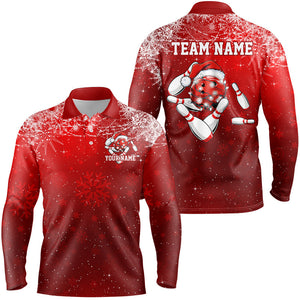 Funny Strike Bowling Christmas Shirts For Men, Custom Xmas Bowling Outfits Team Uniform IPHW7859