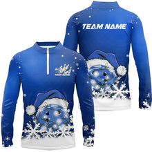 Load image into Gallery viewer, Blue Snowflake Custom Christmas Bowling Shirts For Men, Santa Bowling Team Outfit Bowler Shirt IPHW7865