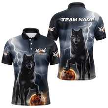 Load image into Gallery viewer, Custom Thunder Lightning Wolf Bowling Polo Shirts For Men, Wolf Bowling Jerseys IPHW8307