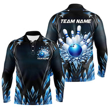 Load image into Gallery viewer, Custom Blue Icy Bowling Shirts For Men, Icy Crystaline Bowling Team Shirt Bowler Outfits IPHW7892