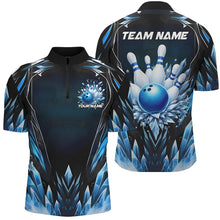 Load image into Gallery viewer, Custom Blue Icy Bowling Shirts For Men, Icy Crystaline Bowling Team Shirt Bowler Outfits IPHW7892