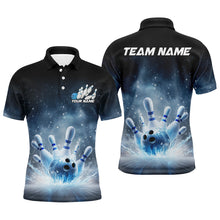 Load image into Gallery viewer, Custom Blue Icy Bowling Team Shirts For Men, Winter Feel Bowling Jersey Bowlers Outfit IPHW7894