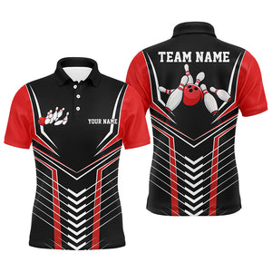 Black And Red Custom Bowling Jerseys Bowling Team Shirt For Men, Bowling Uniform With Name IPHW7910