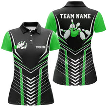 Load image into Gallery viewer, Black And Green Custom Bowling Jerseys Bowling Team Shirt For Women, Bowling Uniform IPHW7912