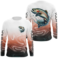 Load image into Gallery viewer, Rainbow Trout Fishing Long Sleeve Tournament Shirts, Custom Trout Fly Fishing Apparel IPHW6341