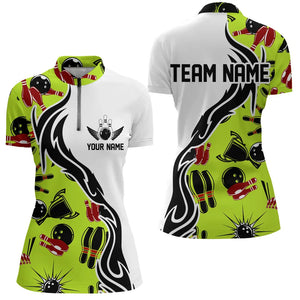 Custom Bowling Shirts For Women, Personalized Bowling Team Jerseys Bowling Pattern IPHW4958