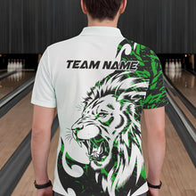 Load image into Gallery viewer, Custom Green Camo Lion Bowling Team Polo Shirts For Men, Lion Bowling League Shirt IPHW8857