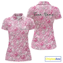 Load image into Gallery viewer, Custom Pink Butterfly Bowling Women Polo Shirt, Ladies Bowlers Outfit IPHW10931
