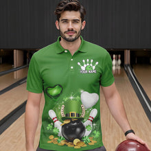 Load image into Gallery viewer, Custom Green St Patrick&#39;S Day Bowling Polo Shirts For Men, Saint Patrick Team Bowling Outfits IPHW8373