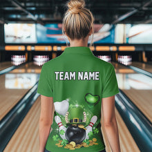 Load image into Gallery viewer, Custom Green St Patrick&#39;S Day Bowling Team Quarter-Zip Shirts For Women IPHW8373