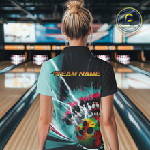 Load image into Gallery viewer, Custom Colorful Tie Dye Bowling Polo Shirts For Women, Rainbow Bowlers Outfit IPHW9117