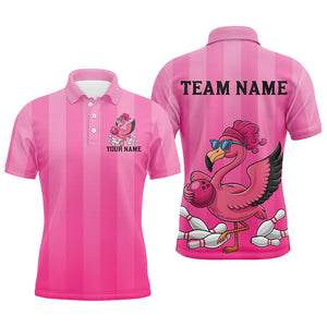 Custom Funny Flamingo Bowling Shirts For Men, Cute Bowling Team Shirt Bowler Outfits IPHW7729